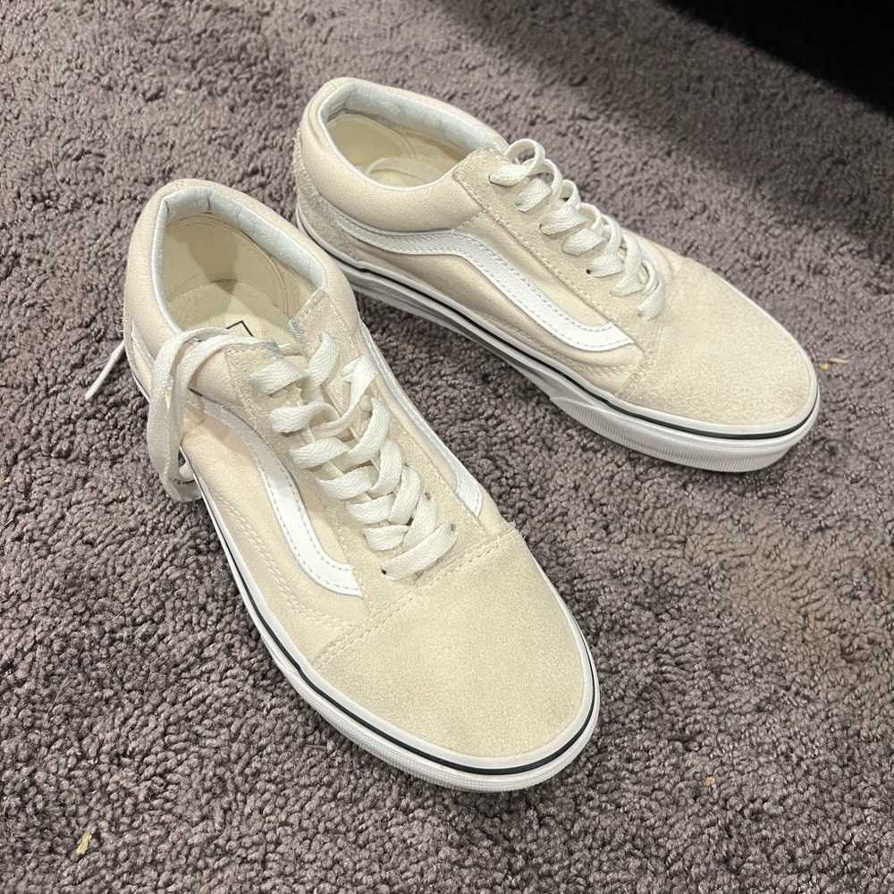 Vans Cream Canvas Sneakers